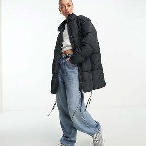 Don’t Think Twice Sarah longline puffer jacket in black Size 8 NWT